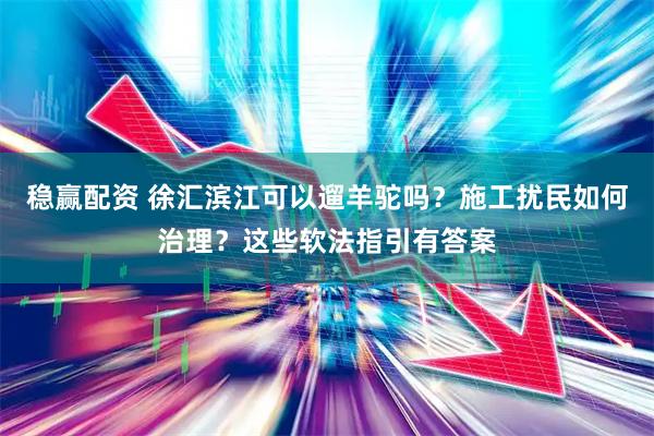 稳赢配资 徐汇滨江可以遛羊驼吗？施工扰民如何治理？这些软法指引有答案